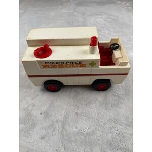 Vintage‎ 1974 Fisher Price Rescue Ambulance Toy - Classic Little People Era